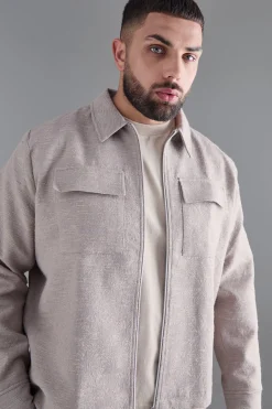 Plus Textured Jacquard Smart Jacket And Trouser Set | BoohooMAN UK