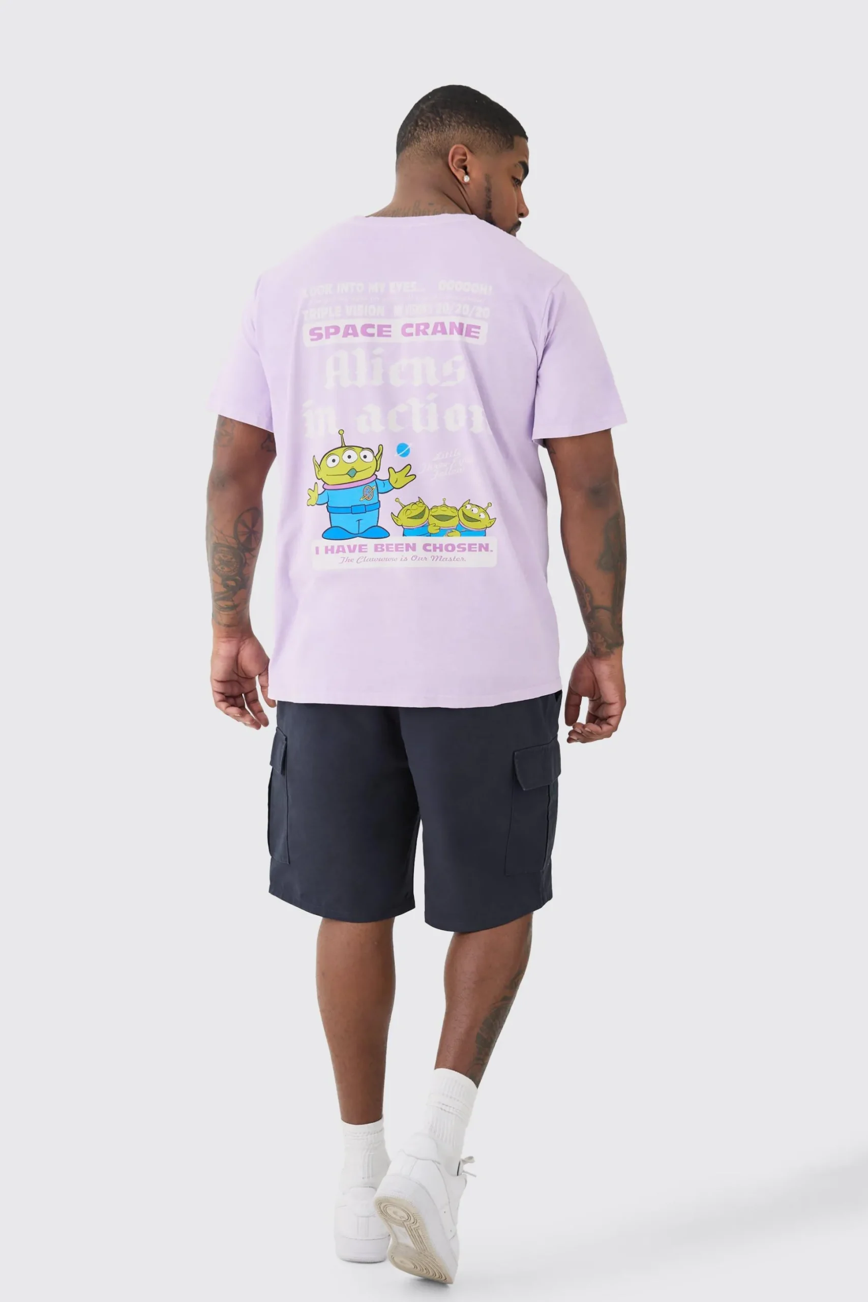 Plus Toy Story License T-shirt In Lilac | BoohooMAN UK