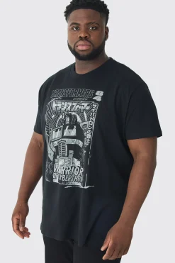 Plus Transformers License Print T-shirt | BoohooMAN UK