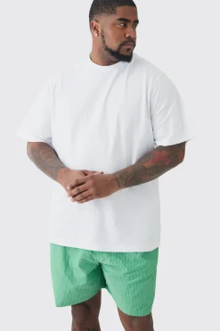 Plus T-shirt & Short Stripe Lounge Set | BoohooMAN UK