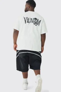 Plus Venom License Print T-shirt | BoohooMAN UK
