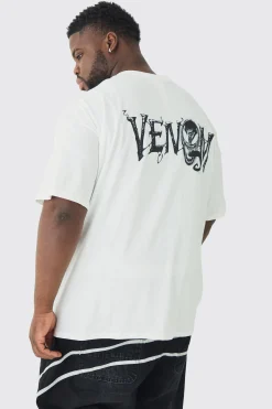 Plus Venom License Print T-shirt | BoohooMAN UK
