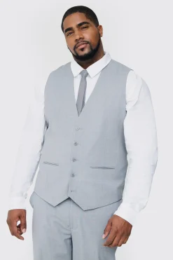 Plus Waistcoat In Grey | BoohooMAN UK