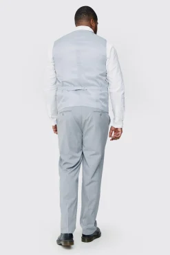 Plus Waistcoat In Grey | BoohooMAN UK