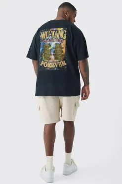 Plus Washed Relaxed Jersey Cargo Shorts | BoohooMAN UK