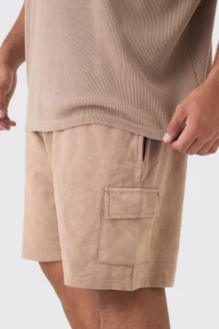 Plus Washed Relaxed Jersey Cargo Shorts | BoohooMAN UK