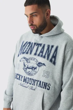Plus Western Varsity Oversized Hoodie | BoohooMAN UK