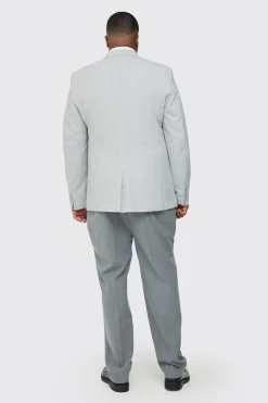 Plus Window Pane Check Skinny Fit Blazer | BoohooMAN UK
