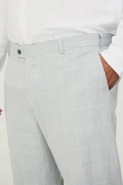 Plus Window Pane Check Skinny Fit Trousers | BoohooMAN UK