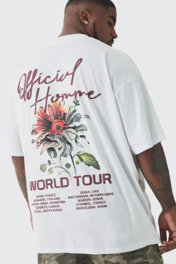 Plus World Tour Extended Neck Oversized T-Shirt | BoohooMAN UK