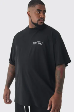Plus Worldwide Abstract Graphic Extended Neck T-Shirt | BoohooMAN UK