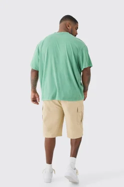 Plus Worldwide Baseball T-shirt In Green | BoohooMAN UK