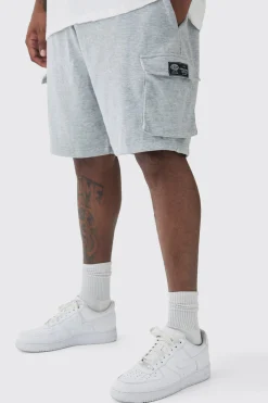 Plus Woven Tab Relaxed Fit Cargo Shorts | BoohooMAN UK