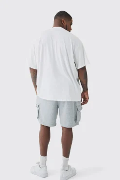 Plus Woven Tab Relaxed Fit Cargo Shorts | BoohooMAN UK