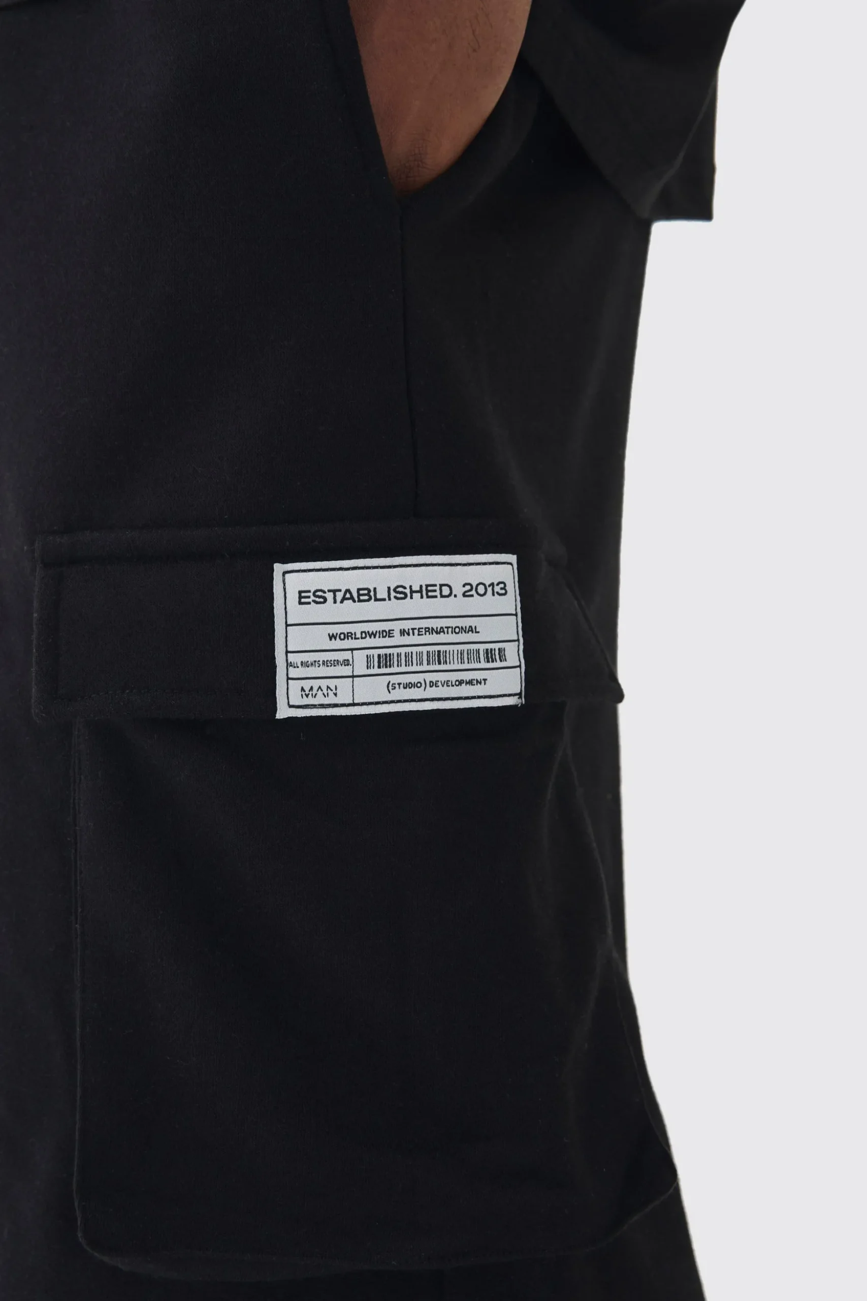 Plus Woven Tab Split Hem Relaxed Cargo Joggers | BoohooMAN UK