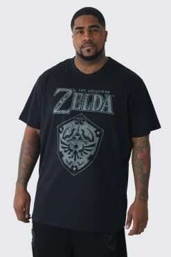 Plus Zelda License Print T-shirt | BoohooMAN UK