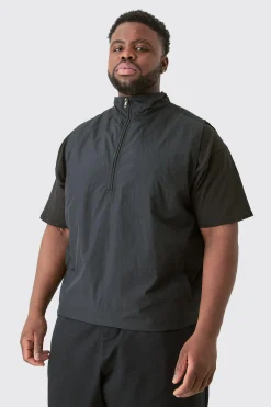 Plus Zip Up Lightweight Adjustable Hem Gilet | BoohooMAN UK
