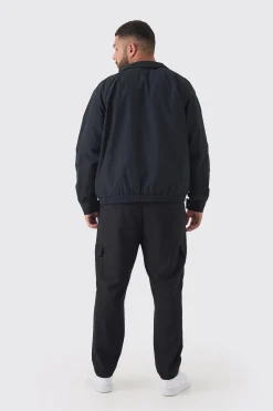 Plus Zip Up Lightweight Funnel Neck Jacket | BoohooMAN UK