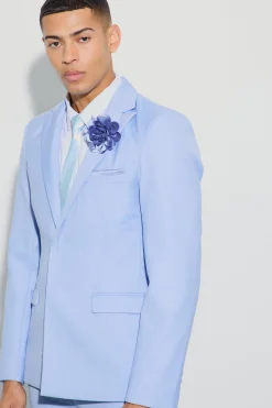 Pocket Square Single Breasted Tailored Jacket | BoohooMAN UK