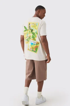 Postcard Travel Wash Print T-shirt | BoohooMAN UK