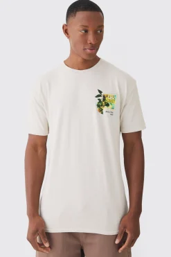 Postcard Travel Wash Print T-shirt | BoohooMAN UK