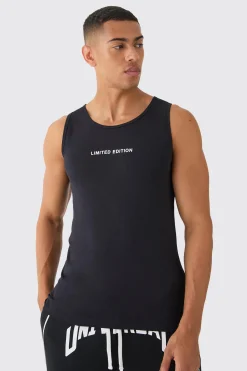 Premium Muscle Fit Limited Super Clean Interlock Vest | BoohooMAN UK