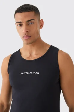 Premium Muscle Fit Limited Super Clean Interlock Vest | BoohooMAN UK