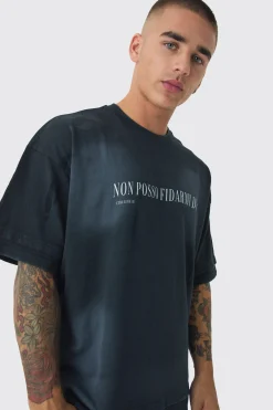 Premium Oversized Faux Layer Top Stitch Washed T-shirt | BoohooMAN UK
