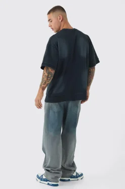 Premium Oversized Faux Layer Top Stitch Washed T-shirt | BoohooMAN UK