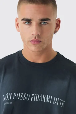 Premium Oversized Faux Layer Top Stitch Washed T-shirt | BoohooMAN UK