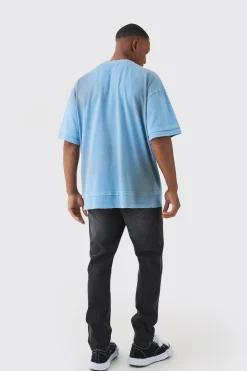 Premium Oversized Faux Layer Washed & Embroidered T-shirt | BoohooMAN UK