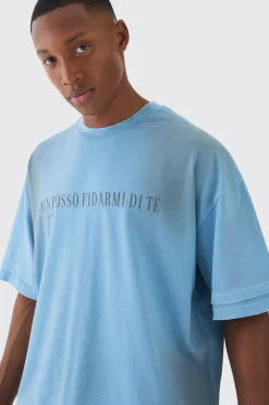 Premium Oversized Faux Layer Washed & Embroidered T-shirt | BoohooMAN UK