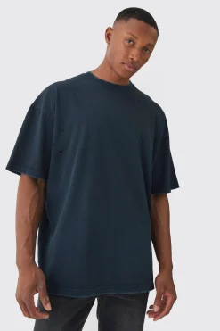 Premium Oversized Top Stitched & Washed T-shirt | BoohooMAN UK