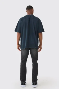 Premium Oversized Top Stitched & Washed T-shirt | BoohooMAN UK