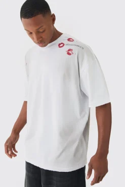 Premium Oversized T-shirt Washed & Printed T-shirt | BoohooMAN UK