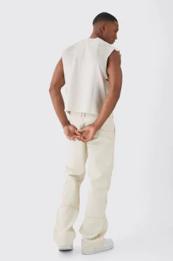 Premium Oversized Washed & Printed Boxy Tank | BoohooMAN UK