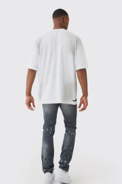 Premium Oversized Washed & Printed T-shirt | BoohooMAN UK