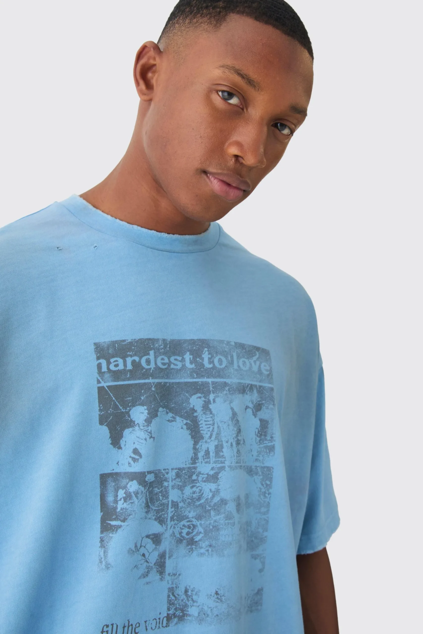 Premium Oversized Washed & Printed T-shirt | BoohooMAN UK