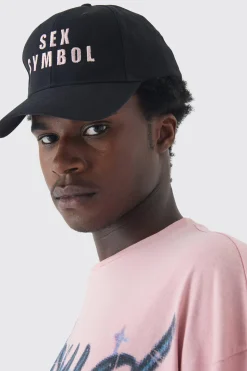 Pride Embroidered Cap In Black | BoohooMAN UK