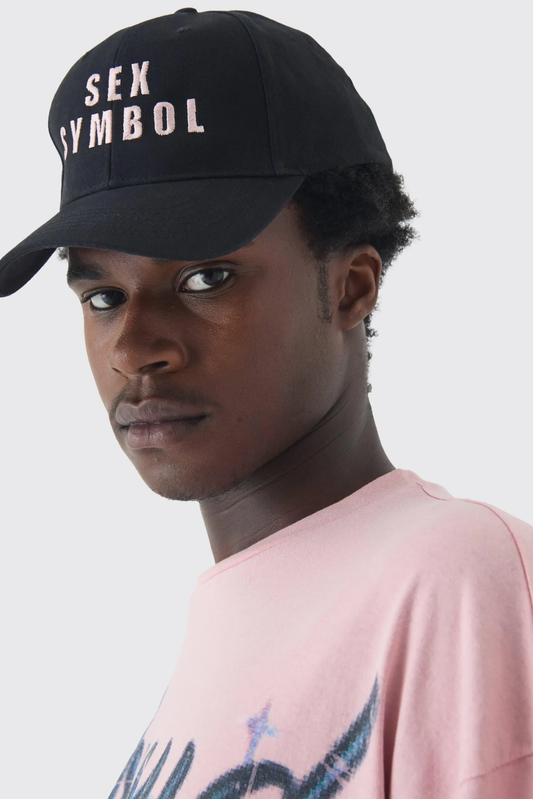 Pride Embroidered Cap In Black | BoohooMAN UK