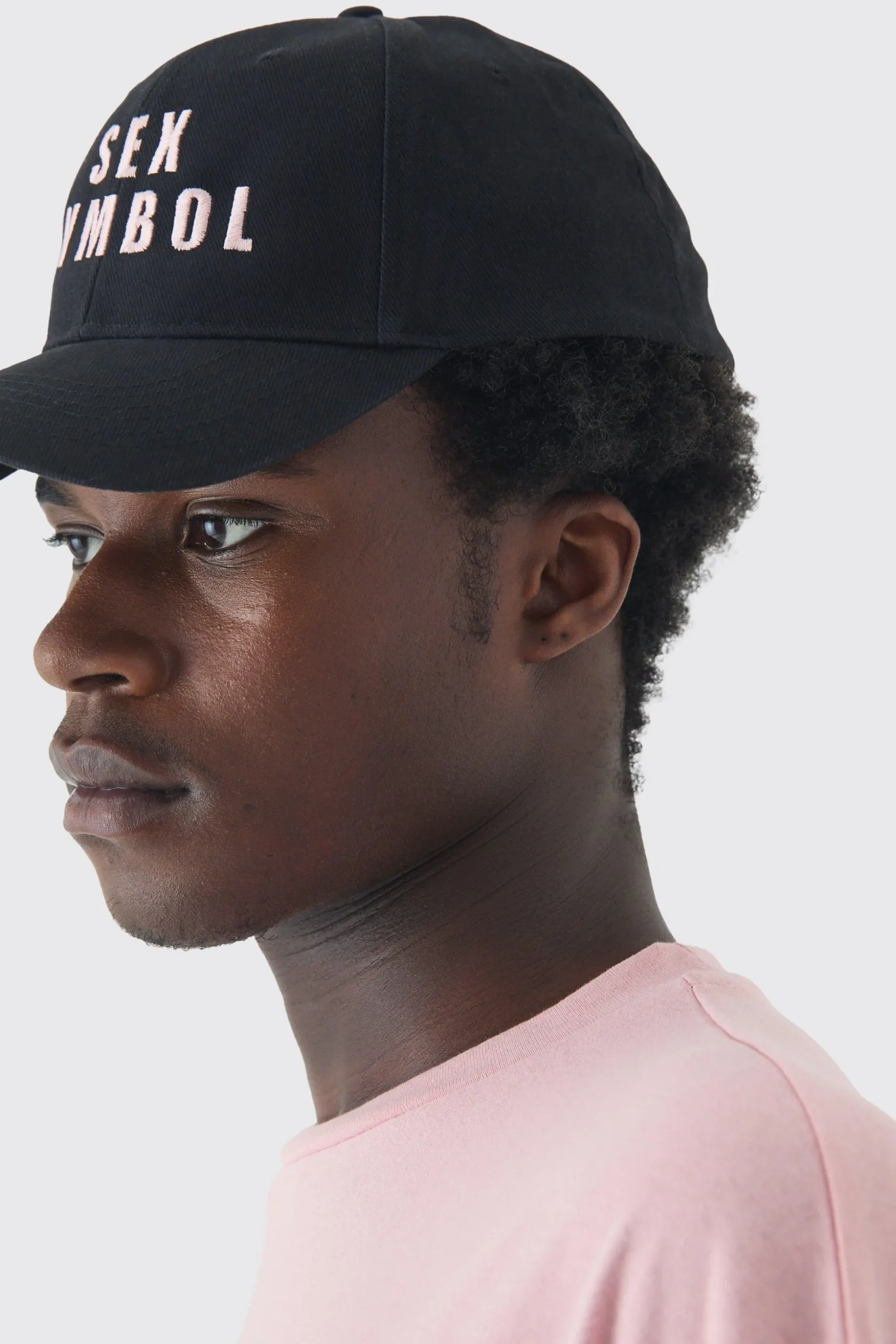 Pride Embroidered Cap In Black | BoohooMAN UK
