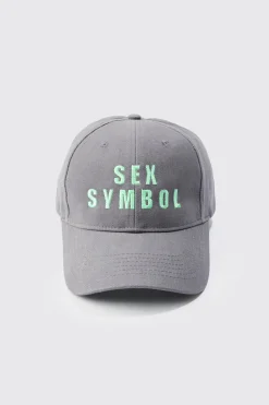 Pride Embroidered Cap In Charcoal | BoohooMAN UK