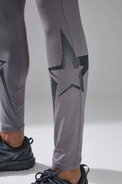 P-Star Active Base Layer Leggings With Star Print | BoohooMAN UK