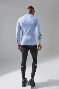 P-Star Active Muscle Fit Base Layer Star Print T-shirt | BoohooMAN UK
