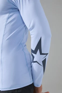 P-Star Active Muscle Fit Base Layer Star Print T-shirt | BoohooMAN UK