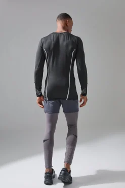 P-Star Active Muscle Fit Moto Base Layer T-Shirt | BoohooMAN UK