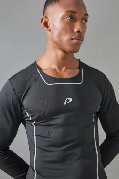 P-Star Active Muscle Fit Moto Base Layer T-Shirt | BoohooMAN UK