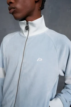P-Star Funnel Neck Velour Track Top | BoohooMAN UK