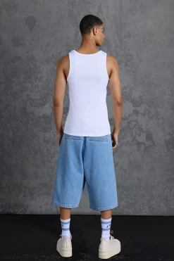 P-Star Muscle Fit Metal Branded Ribbed Vest | BoohooMAN UK