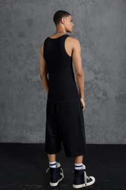 P-Star Muscle Fit Metal Branded Ribbed Vest | BoohooMAN UK